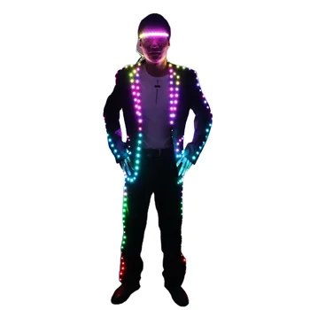 Digital Full Color LED Suit, IC Remote Control LED Jacket for Bar Hosting, Wedding Men's dress Costume Tron suit 
Digital Full Color LED Suit, IC Remote Control LED Jacket for Bar Hosting, Wedding Men's dress Costume Tron suit