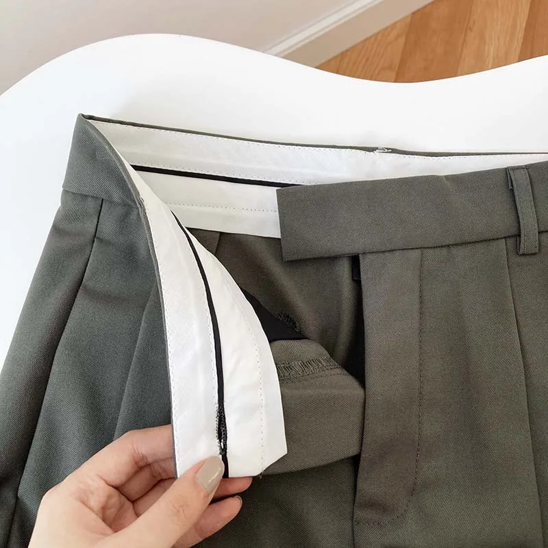 FORYUNSHES Women Wide Leg Cigarette Suits Trousers 2020 Autumn Femme High Waist Straight Pants Casual Office Business Bottom