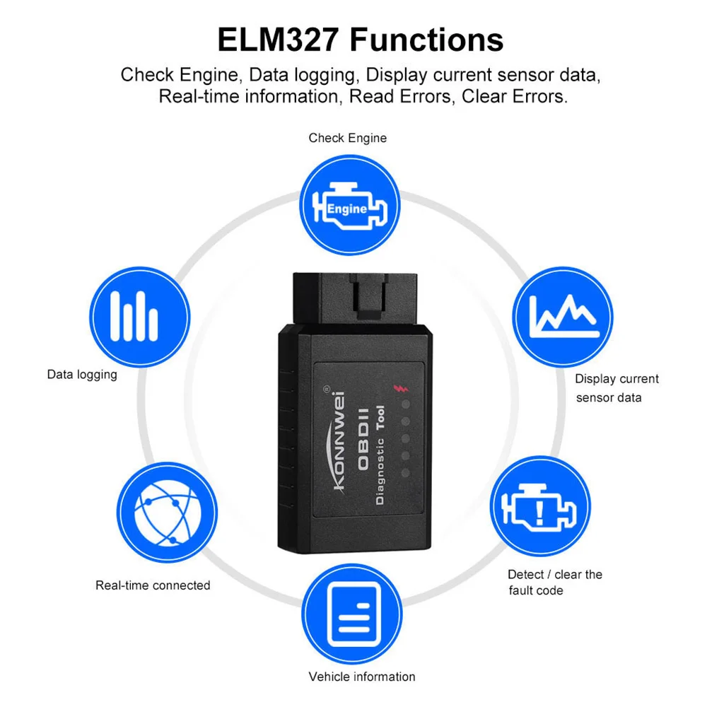 Автомобильный диагностический сканер KW910 ELM327 Bluetooth устройство для считывания