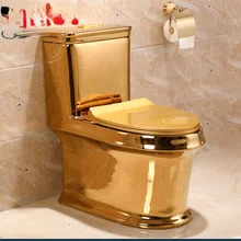 

Inodoro de cerámica chapado en oro, color dorado, para baño, wc