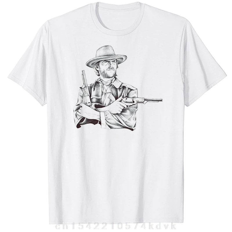 

Clint Eastwood The Outlaw Western Cowboy Movie T-Shirt Short Sleeve Casual harajuku graphic t shirts men clothing