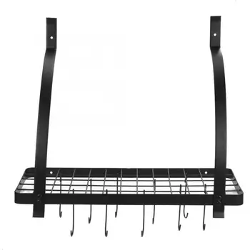 Wall Mounted Black Color Metal Hanging Pan Pot Rack with 10 Hooks Kitchen Storage Organizer Pot Rack,
Wall Mounted Black Color Metal Hanging Pan Pot Rack with 10 Hooks Kitchen Storage Organizer Pot Rack,