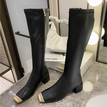 Luxury 2020 Winter Women Designer Knee High Boots Black Block High Heels Yarn Elastic Pleaser Long Thigh High Boots Party Shoes
Luxury 2020 Winter Women Designer Knee High Boots Black Block High Heels Yarn Elastic Pleaser Long Thigh High Boots Party Shoes