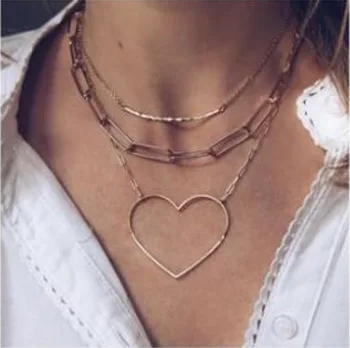 Femininity Charm Creative Punk Retro Simple Golden Love Heart Chain Three-layer Clavicle Chain Necklace Female Decoration
Femininity Charm Creative Punk Retro Simple Golden Love Heart Chain Three-layer Clavicle Chain Necklace Female Decoration