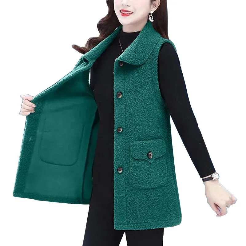 Autumn Faux Fur Women Warm Vest Jacket Sleeveless Female Lamb Wool Teddy Bear Waistcoat Casual Loose Outwears 4xl
Autumn Faux Fur Women Warm Vest Jacket Sleeveless Female Lamb Wool Teddy Bear Waistcoat Casual Loose Outwears 4xl