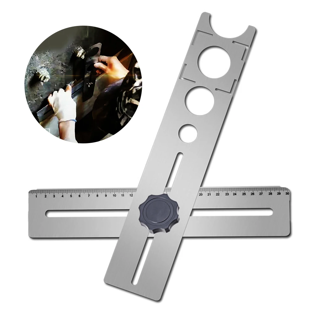 Tile Hole Locator Stainless Steel Ceramic Tile Hole Locator Ruler Adjustable Punching Hand Tool for House Decorated Work
Tile Hole Locator Stainless Steel Ceramic Tile Hole Locator Ruler Adjustable Punching Hand Tool for House Decorated Work