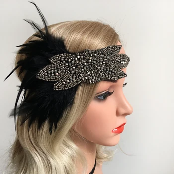 Womens Vintage Handmade Gorgeous Crystals Feather Flapper Headband Roaring1920s Headpiece for Party Wedding Christmas
Womens Vintage Handmade Gorgeous Crystals Feather Flapper Headband Roaring1920s Headpiece for Party Wedding Christmas