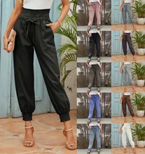 2021 new Europe and the United States women wear loose deposits foot trousers elastic beam slacks 
2021 new Europe and the United States women wear loose deposits foot trousers elastic beam slacks