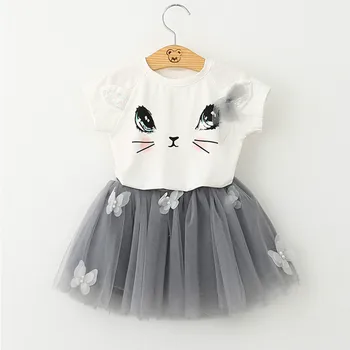 Girls Dress 2020 Summer Kids Clothes White Cartoon Short Sleeve T-shirt Top+ Mesh Dress for Baby Girl Clothes 2-6T Children
Girls Dress 2020 Summer Kids Clothes White Cartoon Short Sleeve T-shirt Top+ Mesh Dress for Baby Girl Clothes 2-6T Children
