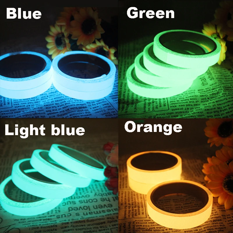 

10M Glow In The Dark Luminous Wall Sticker Tape Green Blue Fluorescent Adhesive Tape for Warning Stage Party Home Decor Stickers