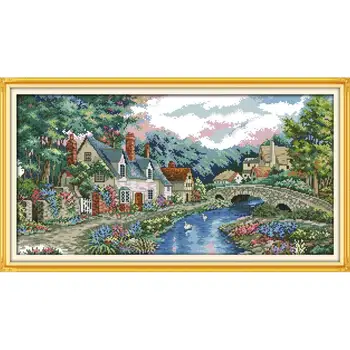 Quiet rural landscape map, counted cross stitch kit, DMC cross stitch, DIY embroidery set, home decoration painting, needlework
Quiet rural landscape map, counted cross stitch kit, DMC cross stitch, DIY embroidery set, home decoration painting, needlework
