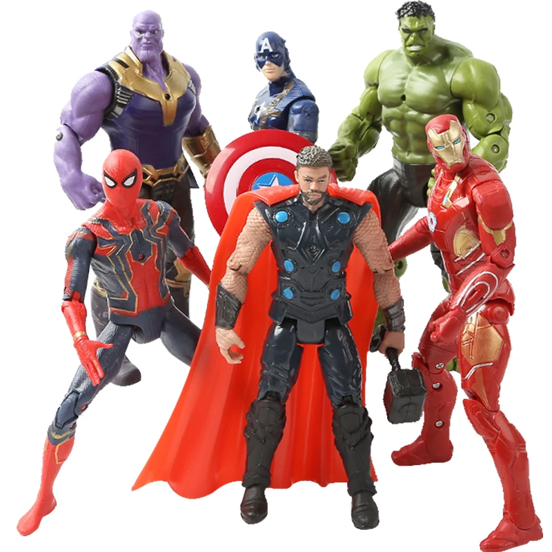 Экшн-фигурка Marve Avengers игрушка супергероя Тор Человек-паук Звездный лорд Халк