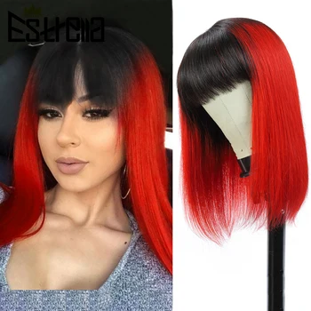 Bangs Wig Human Hair Straight Brazilian Blonde Ombre Human Hair Wigs with Bangs for Women 14" Remy Full Machine Made Wig 200g
Bangs Wig Human Hair Straight Brazilian Blonde Ombre Human Hair Wigs with Bangs for Women 14" Remy Full Machine Made Wig 200g
