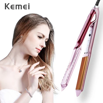 Kemei LCD Display Wet And Dry Dual-Use Plug-In Type Stable Constant Temperature System Adjustable Hair Straightener Flat Iron
Kemei LCD Display Wet And Dry Dual-Use Plug-In Type Stable Constant Temperature System Adjustable Hair Straightener Flat Iron