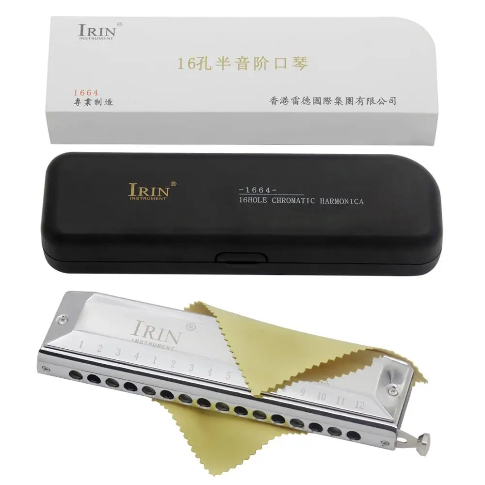IRIN 16 Hole 64 Scale Chromatic Harmonica With Case Cloth 1664 Professional Half-tone Harmonica woodwind Instrument
IRIN 16 Hole 64 Scale Chromatic Harmonica With Case Cloth 1664 Professional Half-tone Harmonica woodwind Instrument