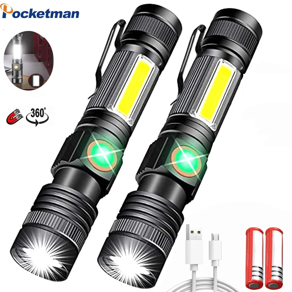 8000LM Pocket Flashlight Super Bright Magnetic LED Torch USB Rechargeable with Sidelight Waterproof Zoomable Light For Outdoor
8000LM Pocket Flashlight Super Bright Magnetic LED Torch USB Rechargeable with Sidelight Waterproof Zoomable Light For Outdoor
