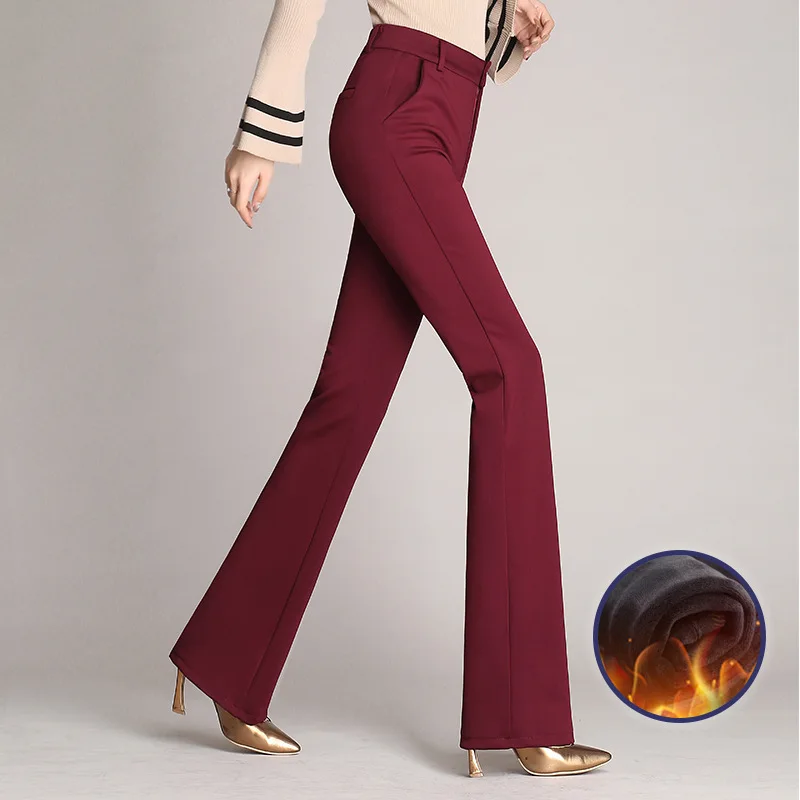 YUEY 2019 New Women Thick Warm Flared Pants For Winter OL Solid Color Hot lining Two Layers Stretch Trousers High Waist S to 4XL
YUEY 2019 New Women Thick Warm Flared Pants For Winter OL Solid Color Hot lining Two Layers Stretch Trousers High Waist S to 4XL