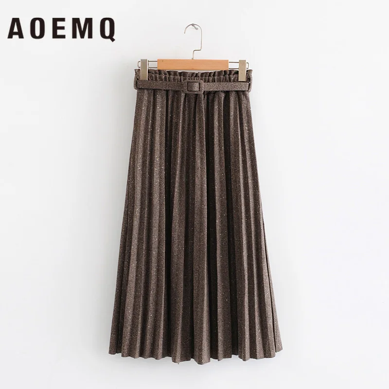 Женские юбки с блестками AOEMQ современные 3 цветов волнистой драпировкой