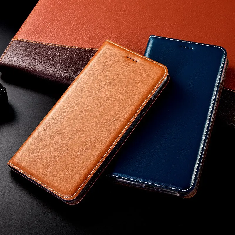 

Luxury Genuine Leather Phone Case For ASUS Zenfone Max Pro M1 ZB601KL ZB602KL M2 ZB631KL ZB633KL Flip Cover Coque 2 Card Slot