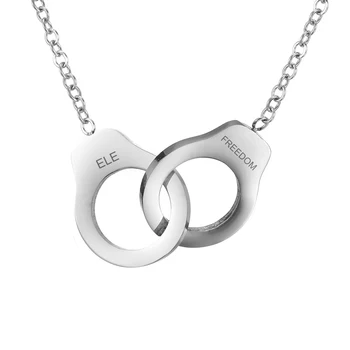 Teamer Handcuff Pendant Necklace For Women Men Custom Name FREEDOM Stainless Steel Fashion Jewelry Personalized Letter Necklace
Teamer Handcuff Pendant Necklace For Women Men Custom Name FREEDOM Stainless Steel Fashion Jewelry Personalized Letter Necklace