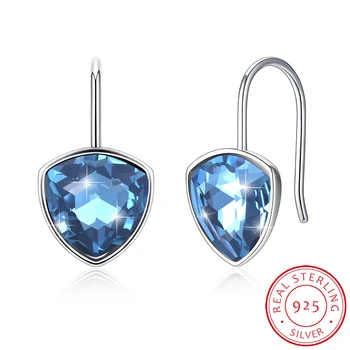 INALIS 925 sterling silver wedding women's hanging diamond blue crystal Drop earrings pendants jewelry for women for a girl 
INALIS 925 sterling silver wedding women's hanging diamond blue crystal Drop earrings pendants jewelry for women for a girl