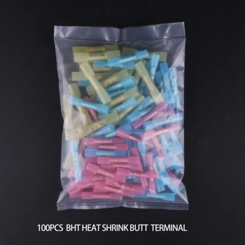 100PC Bag packageBHT Waterproof Heat Shrink Butt Connectors Electrical Wire Splice Cable Insulated Crimp Terminals AWG 26-10 Kit
100PC Bag packageBHT Waterproof Heat Shrink Butt Connectors Electrical Wire Splice Cable Insulated Crimp Terminals AWG 26-10 Kit
