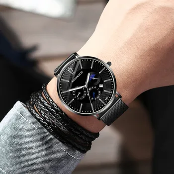 Mens Watch Calendar Stainless Steel Alloy Mesh Band Wrist Watch Business Analog Quartz Wristwatch Mens Watch Relogio Masculino
Mens Watch Calendar Stainless Steel Alloy Mesh Band Wrist Watch Business Analog Quartz Wristwatch Mens Watch Relogio Masculino