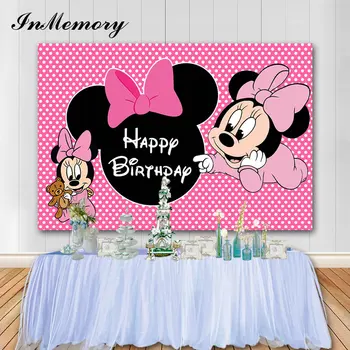InMemory Cartoon Minnie Party Photo Backdrop Pink Theme Baby Show Kid's First Birthday Photographic Backgrounds Photophone
InMemory Cartoon Minnie Party Photo Backdrop Pink Theme Baby Show Kid's First Birthday Photographic Backgrounds Photophone