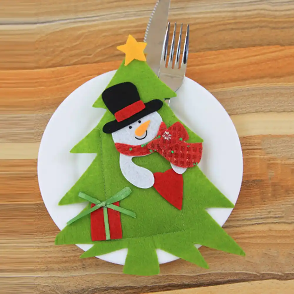 merry christmas knife and fork set hat creative santa claus xmas