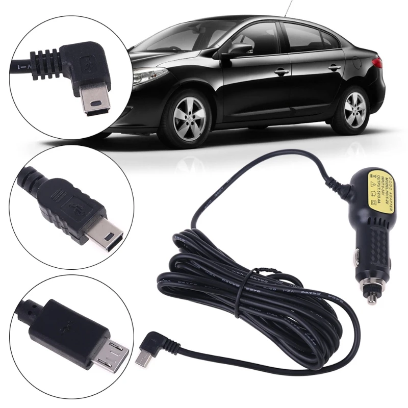 

5V 3.5A Dual Mini USB Ports Dash Cam Car Cigarette Adapter Lighter Power Cable Socket Charger for DVR Vehicle Charging