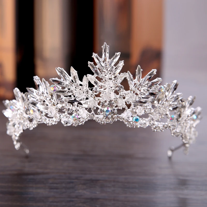 

Trendy Wedding Crown accessories Baroque Silver color Rhinestone Crystal Bridal Crown Headdress Wedding Hair Accessories Tiara