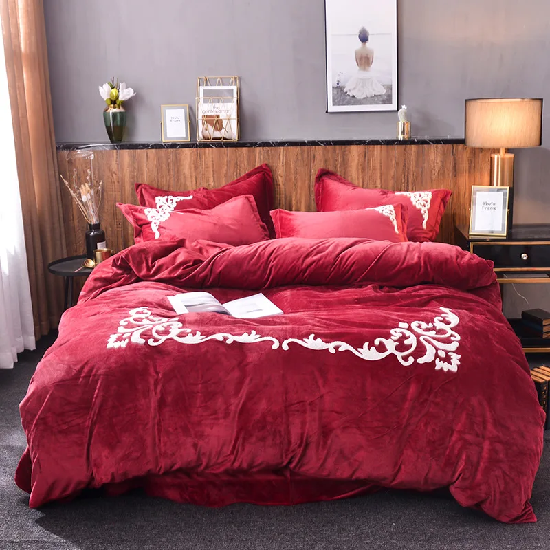 Spring and Autumn Bedding Set Double-sided Crystal Velvet Towel Embroidery Quilt Cover Pillow Case Flannel Sheet Princess Style
Spring and Autumn Bedding Set Double-sided Crystal Velvet Towel Embroidery Quilt Cover Pillow Case Flannel Sheet Princess Style