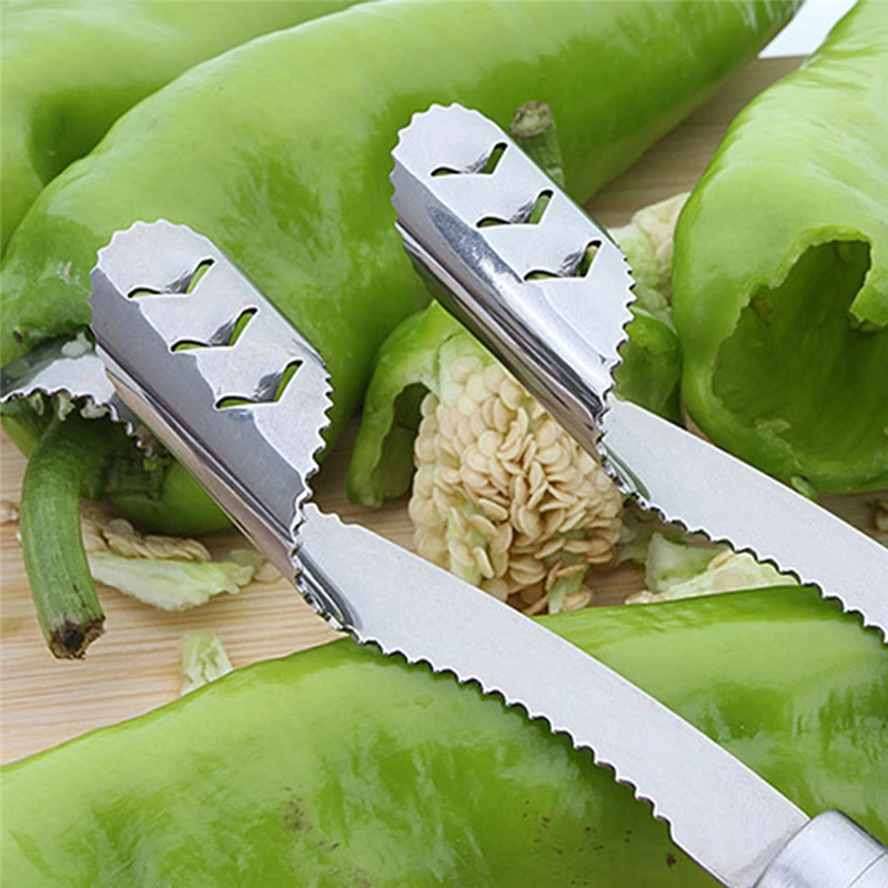 Creative Multifunction Pepper Corers Stainless Steel Chili Seed Remover Separator Device Vegetable Cutter Slicer | Дом и сад