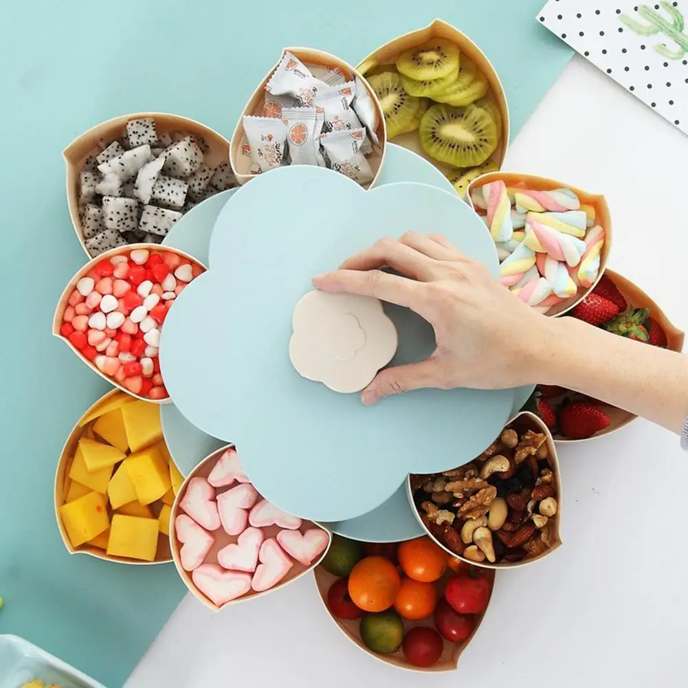 Flower Rotating Candy Box Fruit Serving Tray 2 Layer Dried Fruit Plate Snack Serving Tray Snack Storage Containers Storage Case
Flower Rotating Candy Box Fruit Serving Tray 2 Layer Dried Fruit Plate Snack Serving Tray Snack Storage Containers Storage Case