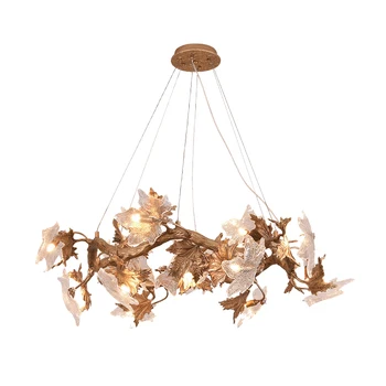 Living room dining room maple leaf shape decor up and down linear copper pendant light
Living room dining room maple leaf shape decor up and down linear copper pendant light