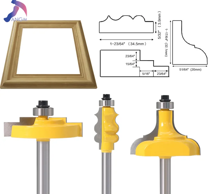 8mm 1/2 Shank 3pcs Rail&Stile Router Bits-Matched Standard Ogee Door Knife Woodworking Cutter Tenon Cutter for Woodworking Tools
8mm 1/2 Shank 3pcs Rail&Stile Router Bits-Matched Standard Ogee Door Knife Woodworking Cutter Tenon Cutter for Woodworking Tools