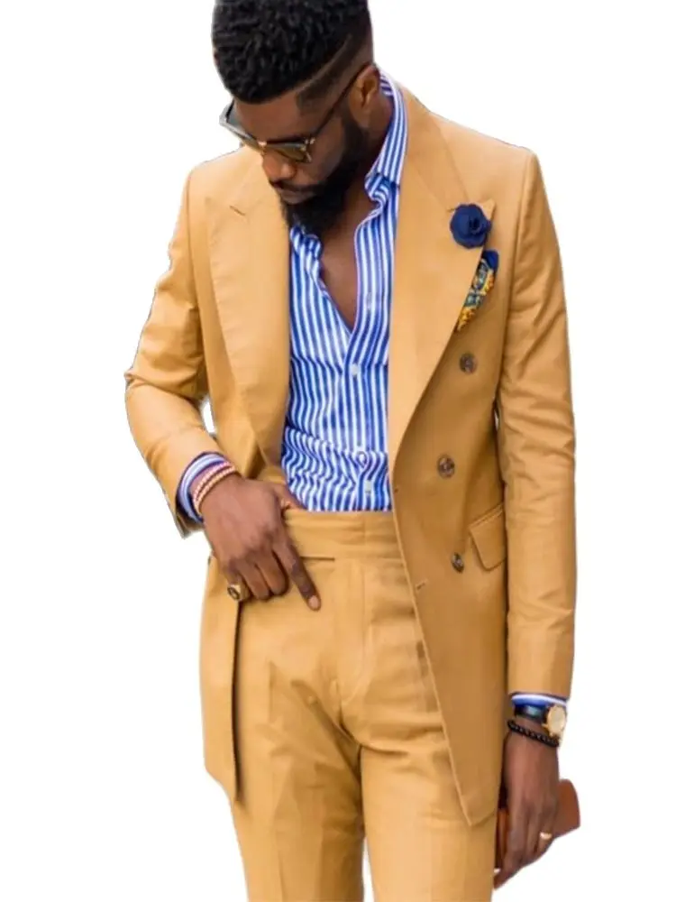 Yellow Coat Pants Men Suit 2pcs Wide Peak Lapel Blazer Business Casual High-quality Men's Suit Wedding Costume(Jacket+Pants+Tie)
Yellow Coat Pants Men Suit 2pcs Wide Peak Lapel Blazer Business Casual High-quality Men's Suit Wedding Costume(Jacket+Pants+Tie)
