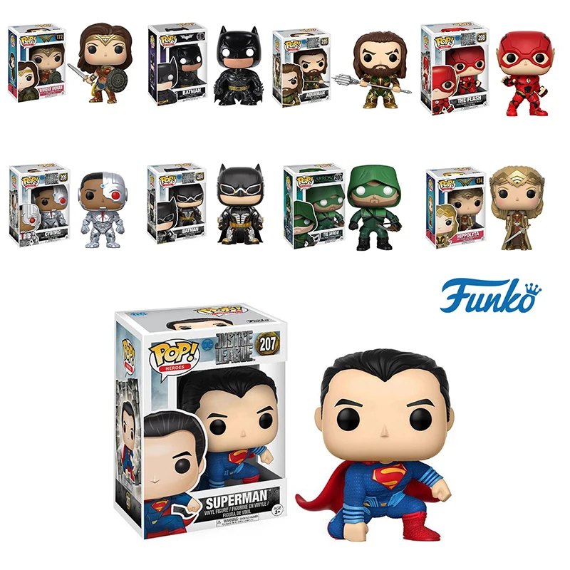 Funko Pop Wonder Woman Superman Justice League The Flash Arrow Aquaman Bruce Wayne 2019 Anime Kids toy Puppets
Funko Pop Wonder Woman Superman Justice League The Flash Arrow Aquaman Bruce Wayne 2019 Anime Kids toy Puppets