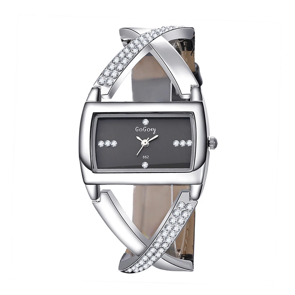 Quartz Analog Women Wristwatch Cross Bracelet Adjustable Hollowed PU Leather Band Stainless Steel Case Daily Crystal Rhinestone
Quartz Analog Women Wristwatch Cross Bracelet Adjustable Hollowed PU Leather Band Stainless Steel Case Daily Crystal Rhinestone