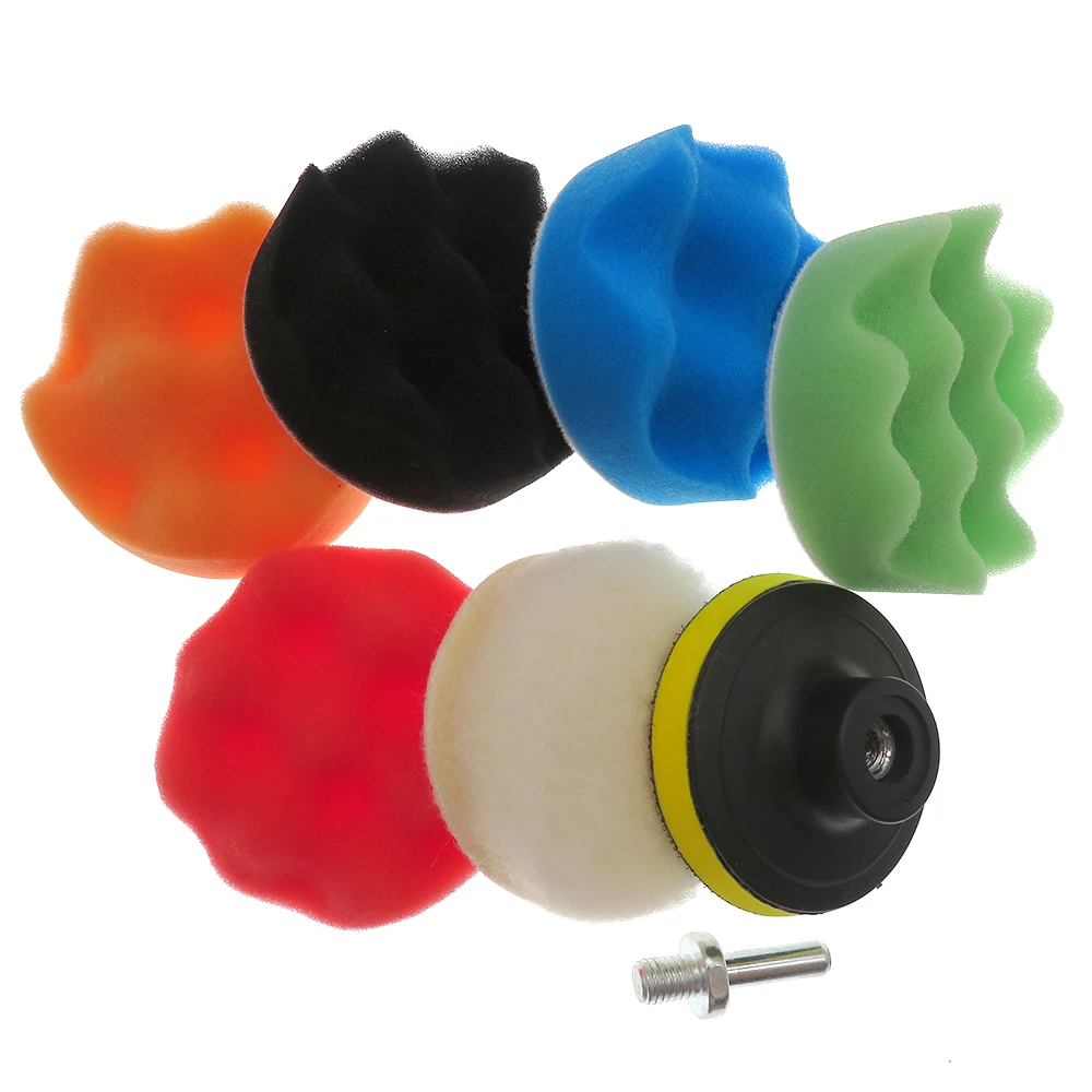 7Pcs Polishing Set 3 inch M10 Thread Car Polishing Pad Sponge Buffing Waxing Buffer Drill Wheel Polisher Removes Scratches
7Pcs Polishing Set 3 inch M10 Thread Car Polishing Pad Sponge Buffing Waxing Buffer Drill Wheel Polisher Removes Scratches