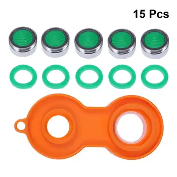 Pack of 15 Brass Faucet Aerators Female Thread Chrome Replacement Part with Wrench
Pack of 15 Brass Faucet Aerators Female Thread Chrome Replacement Part with Wrench