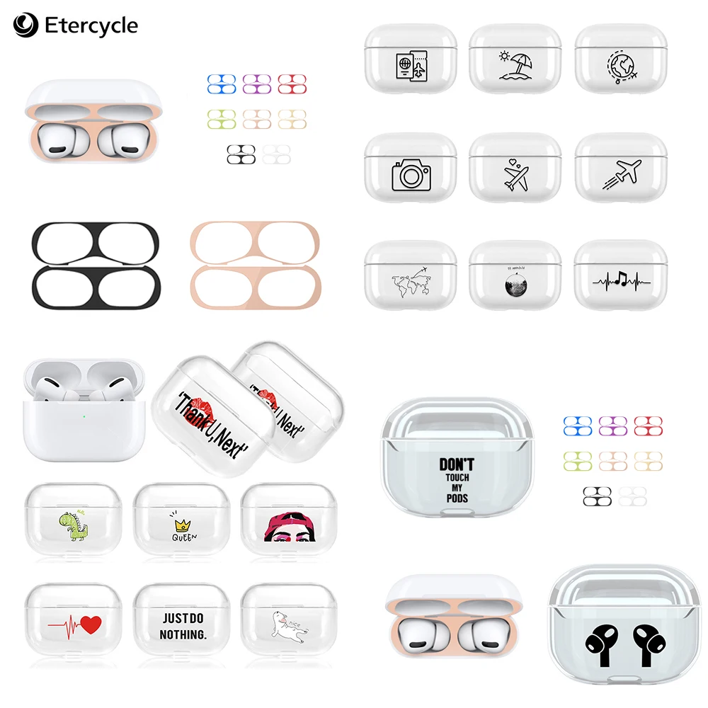 Кристальный милый чехол для наушников Apple AirPods pro Чехол Жесткий ПК прозрачный Airpods