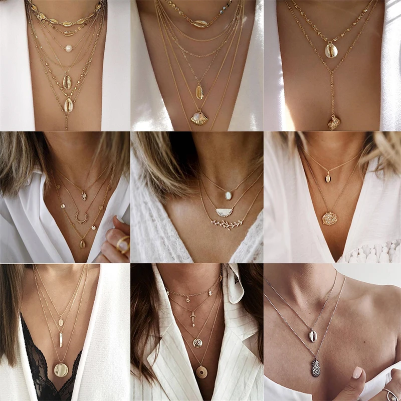 HuaTang Gold Scallop Sea Shell Cross Pearl Pendant Boho Necklace Women Multi Layer Chain Choker Long Necklace Jewelry Collares
HuaTang Gold Scallop Sea Shell Cross Pearl Pendant Boho Necklace Women Multi Layer Chain Choker Long Necklace Jewelry Collares