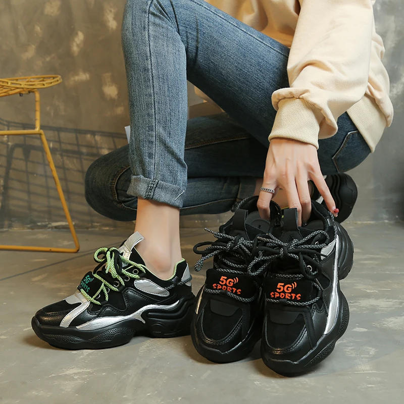 Spring Lace-up Sneakers Women Casual Ladies Dad Shoes Round Toe PU Rubber Platform Shoes Women Vulcanized Shoes Woman Autumn2019
Spring Lace-up Sneakers Women Casual Ladies Dad Shoes Round Toe PU Rubber Platform Shoes Women Vulcanized Shoes Woman Autumn2019