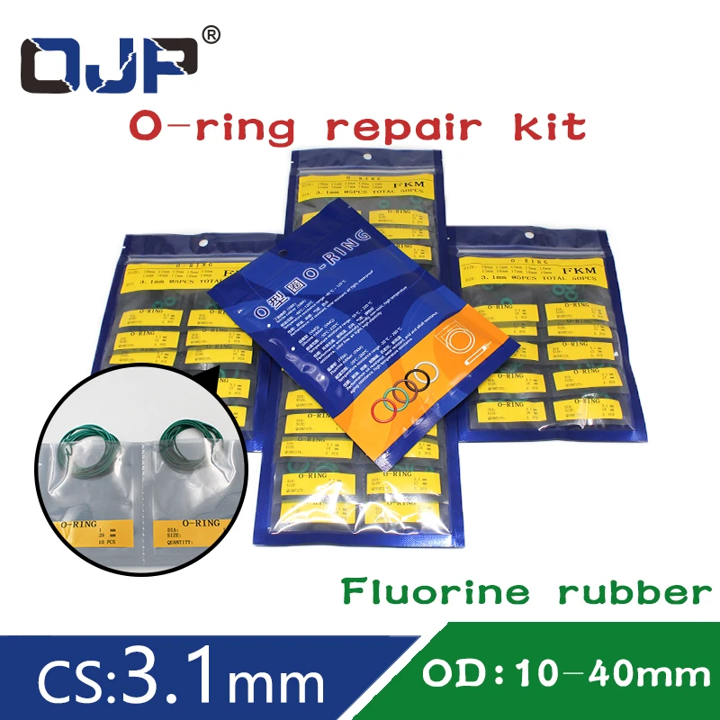 

Thickness CS3.1mm multiple size repair kit combination FKM O-Ring Seal Green Fluorine rubber Ring Oil Gaskets wear resistant