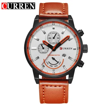 

Men's Watch CURREN Hot Sale Analog Sports Wristwatch Display Date Men's Quartz Watch Leather Strap Hodinky Relogio Masculino