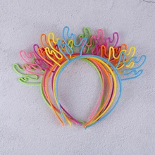 Diadema de orejas de gato (multicolor) diadema de unicornio aro de pelo con corona para niña 6 uds. Suministros de cumpleaños para niños para accesorios de fiesta(China)