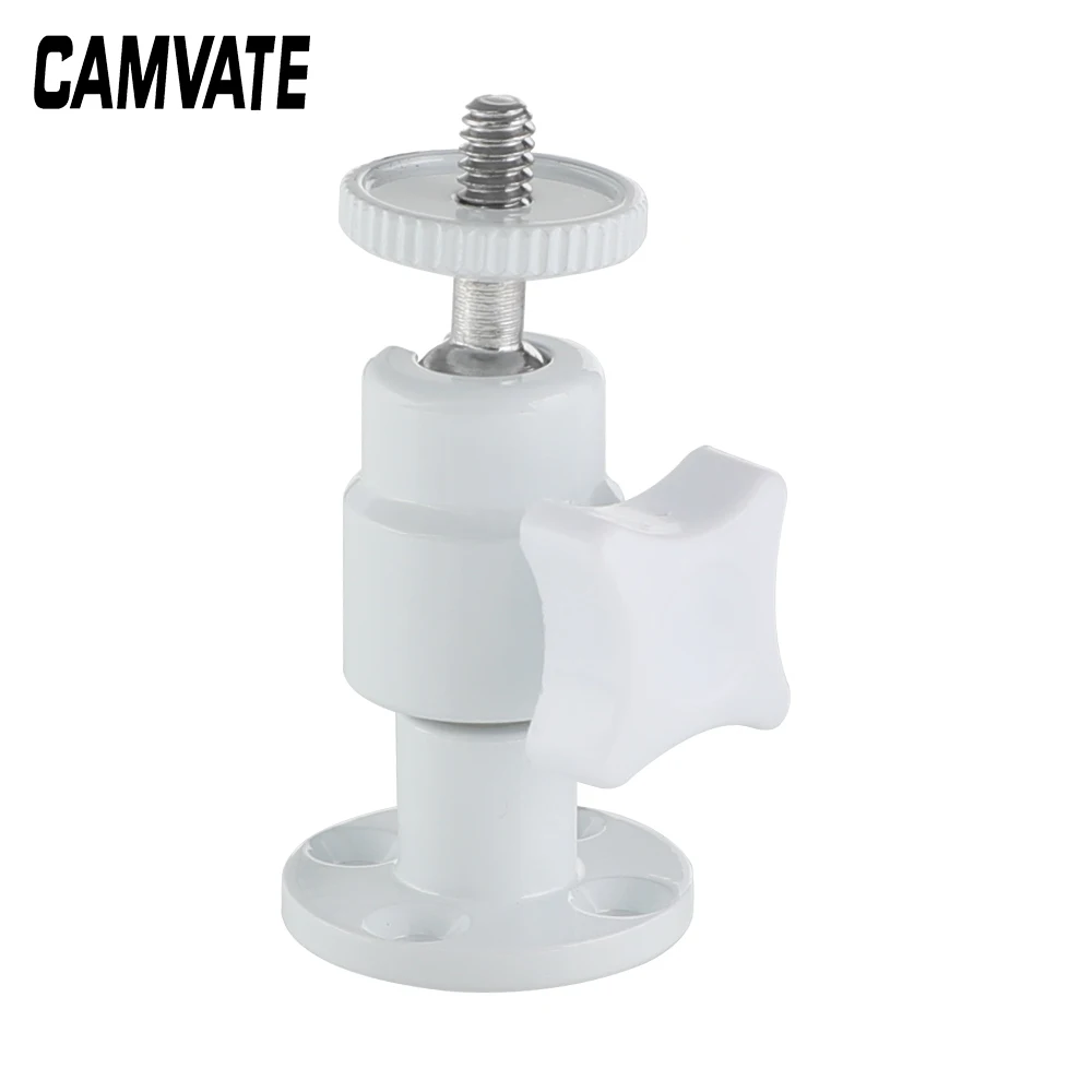 Single Ball Head Support Holder 1/4"-20 Connector With Wall Ceiling Mount Base For DSLR Camera Monitor / Flashlight(White Color)
Single Ball Head Support Holder 1/4"-20 Connector With Wall Ceiling Mount Base For DSLR Camera Monitor / Flashlight(White Color)