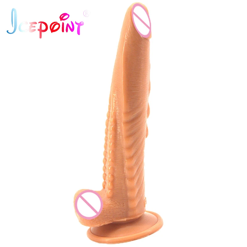 26.2*4.2cm soft silicone realistic penis long anal dildo with suction cup female sex toys adult sex products g spot stimulate