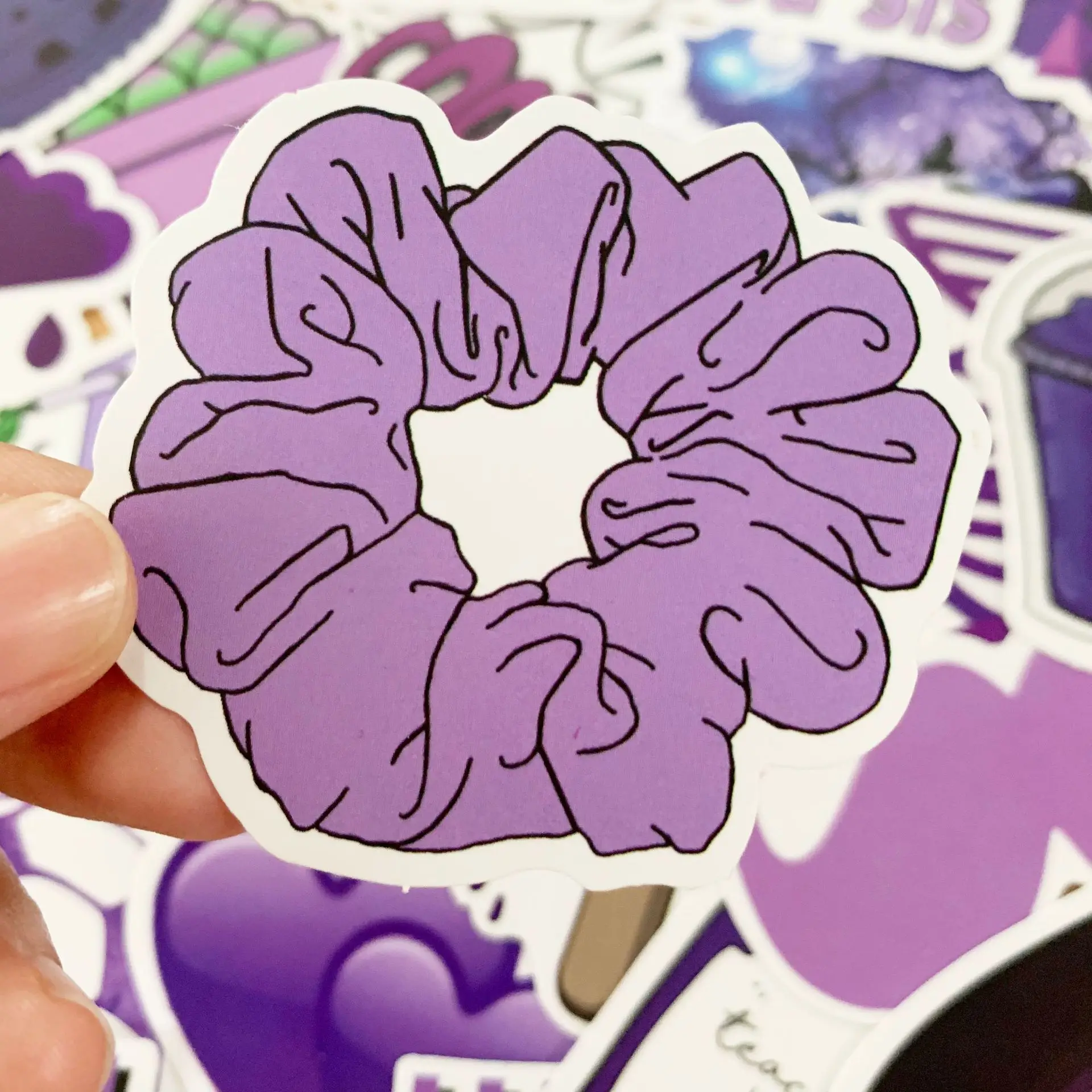 50pcs/set purple style waterproof sticker